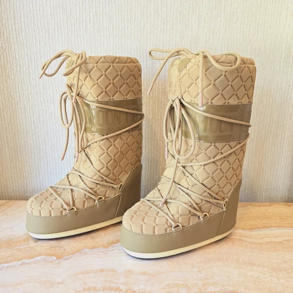Moon Boot Tall Icon Quilt Boot Caramel Moon Boot Quilted Snow Boot - Picture 9 of 17